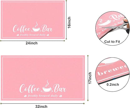 CooRug Absorbent Coffee Mat, Fashion Dish Drying Mat for Kitchen Counter Coffee Bar Accessories Espresso Machine Dish Rack 17" x 32" Pink - Image 2