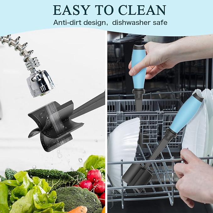 2 Pack Meat Chopper, 5 Curve Blades Ground Beef Masher, Heat Resistant Meat Masher Tool for Hamburger Meat, Ground Beef, Turkey and More, Nylon Hamburger Chopper Utensil Non-scratch Utensils-blue - Image 5