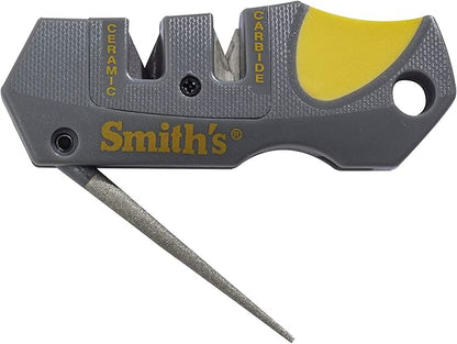 Smith’s Pocket Pal Tactical Knife Sharpener - 2 Stage Sharpener & Diamond Sharpening Rod - Pocket Clip - Outdoor Hunting Knife & Hook Sharpener - Compact & Lightweight by SmithsConsumerProductsInc