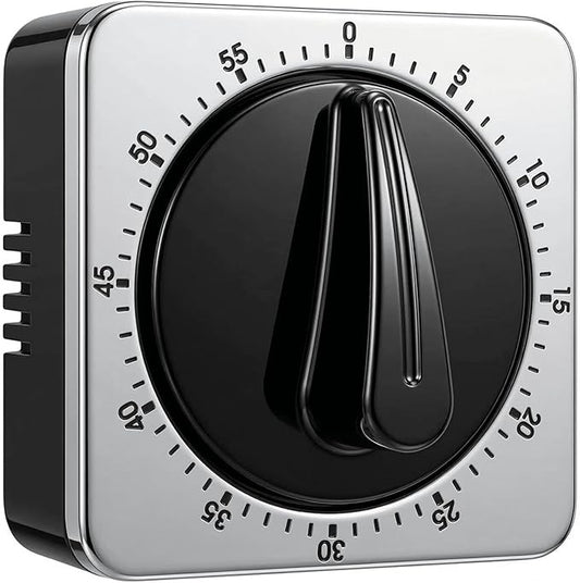 Searon Kitchen Timers for Cooking, Mechanical Wind Up Timer with Loud Ring, Magnetic Back, No Battery Needed, Stainless Steel Countdown Timer for Cooking and Baking by Searon