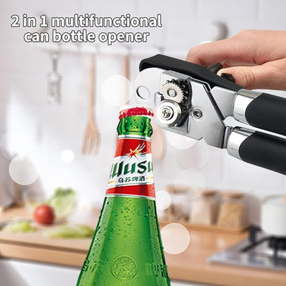 Safring Can Opener Manual, Handheld Strong Heavy Duty Stainless Steel Can Opener, Comfortable Handle, Sharp Blade Smooth Edge, Can Openers with Multifunctional Bottle Opener - Image 5