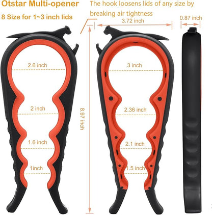 Otstar Latest Jar Opener for Seniors with Arthritis, Weak Hands, Multi-function Bottle Opener with Non Slip Rubber Jar Opener Gripper Pad and Corkscrew Wine Opener - Image 3