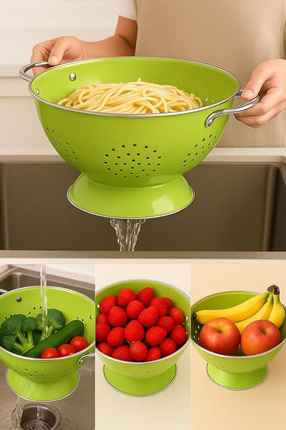 Calypso Basics by Reston Lloyd Powder Coated Enameled Colander, 3 Quart, Red