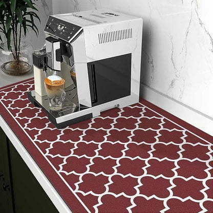 WISELIFE Dish Drying Mat Super Absorbent Drying Mat Large Dish Drying Mats for Kitchen Counter Easy Clean Dish Mat Kitchen Drying Mat18"x 36" Stylish Red - Image 2