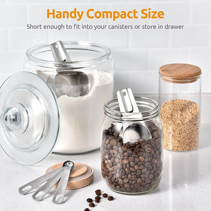 Measuring Cups and Spoons 12 Pieces: U-Taste 18/8 Stainless Steel Kitchen Metal Measure Gadgets, Heavy Duty Stackable Portion Teaspoon Tablespoon Scoop for Baking Cooking Dry & Liquid Food Ingredient - Image 7