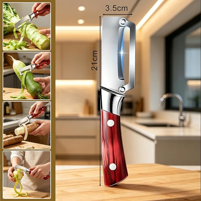 2-piece Multi-Functional vegetable peeler set, 2026 New kitchen peeler with handle, ultra-sharp stainless steel blade, suitable for fruits, apples, potatoes, etc - Image 7
