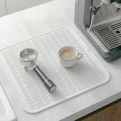 MicoYang Silicone Dish Drying Mat for Multiple Usage,Easy clean,Eco-friendly,Heat-resistant Silicone Mat for Kitchen Counter or Sink,Refrigerator or Drawer Liner White XL 18 inches x 16 inches - Image 8
