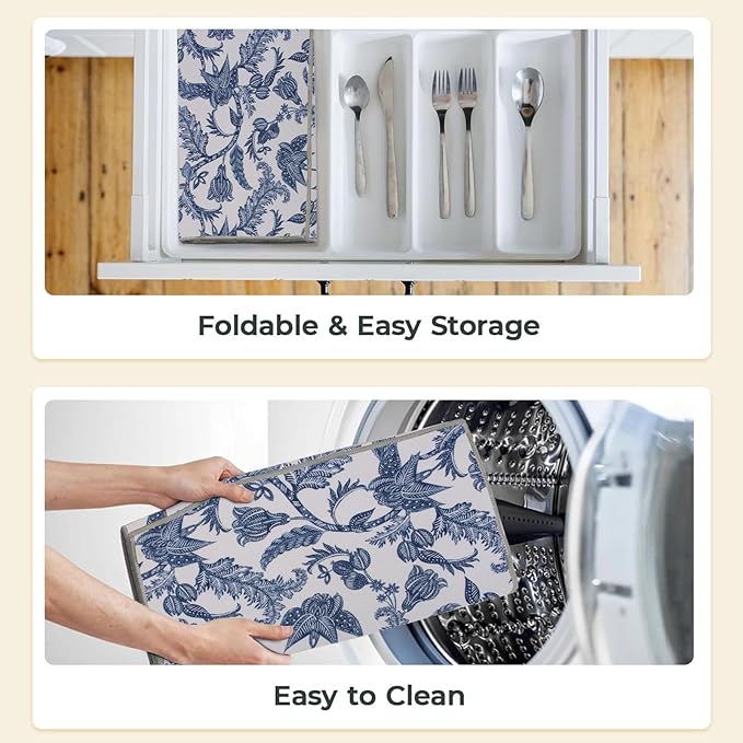 Dish Drying Mat Floral Print Microfiber kitchen drying mat, 20x15 inches, Dish Drying Mats for Kitchen Counter, Super Absorbent, Anti-Slip, Fast Drying, Kitchen Must-Have - Image 3