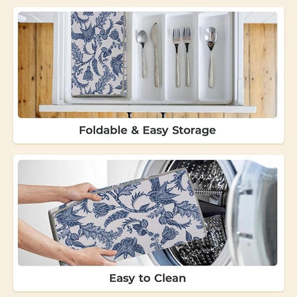 Dish Drying Mat Floral Print Microfiber kitchen drying mat, 20x15 inches, Dish Drying Mats for Kitchen Counter, Super Absorbent, Anti-Slip, Fast Drying, Kitchen Must-Have - Image 3