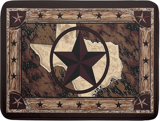 Giwawa Western Texas Star Dish Drying Mat 18"x24", Rustic Primitive Country Style Dish Drainer Mats, Farmhouse Brown Reversible Dish Drying Rack Pad Protector for Kitchen Tabletop Large Decor