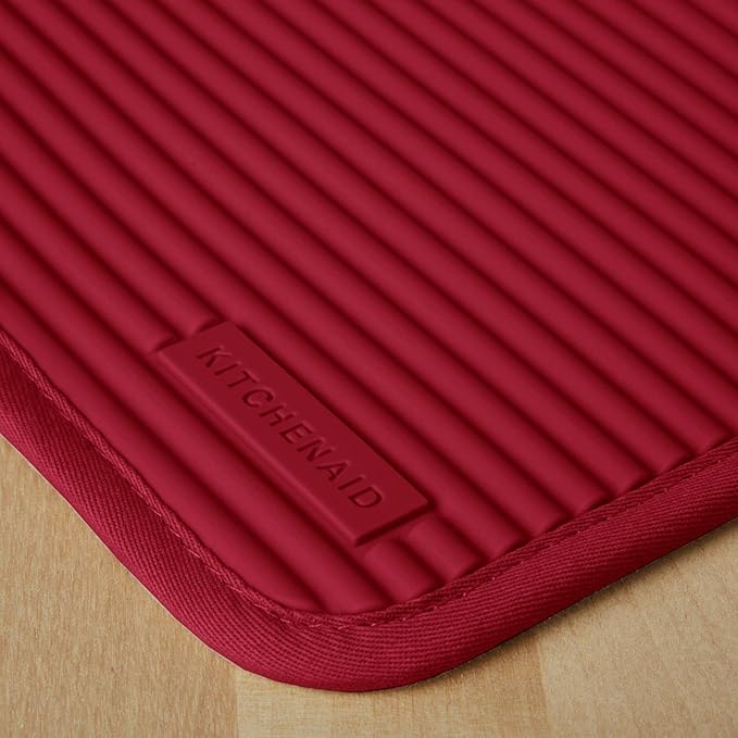 KitchenAid Ribbed Soft Silicone Pot Holder 2-Pack Set, Smoked Paprika Red, 7"x9" - Image 3
