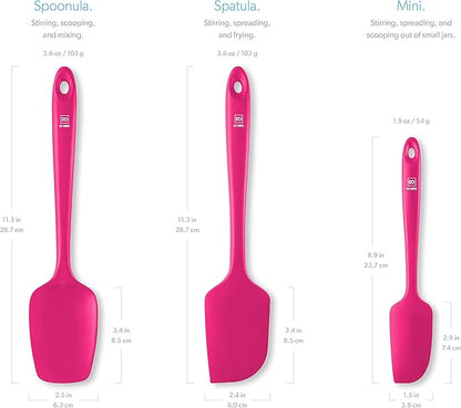 DI ORO Silicone Spatula Set - Rubber Kitchen Spatulas for Baking, Cooking, & Mixing - 600°F Heat-Resistant & BPA Free Silicone Scraper Spatulas for Nonstick Cookware - Dishwasher Safe (3pc, Magenta) - Image 5