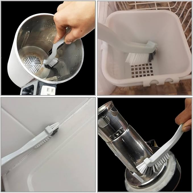 Kitchen Scrub Brush, Angle Cleaning Brush, Right Angle Scrub Brushs for Sink Household Dish Pot Pan Edge Corners, Upgraded Stiff Brushes for Small Space Crevice Cleaning with Stiff Bristle - Image 4