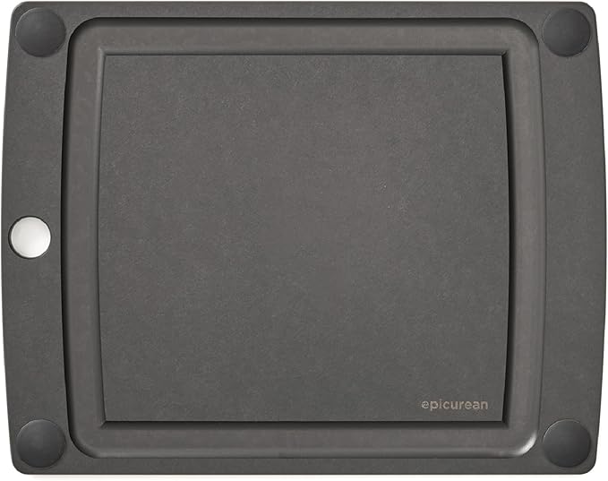 Epicurean All-In-One Cutting Board with Non-Slip Feet and Juice Groove, 11.5" × 9", Slate/Black by Epicurean