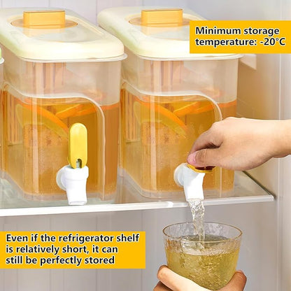2Pack Drink Dispenser for Fridge 1 Gallon Beverage Liquid Drink Container with Spigot for Party Upgraded Gallon Water Dispenser Ice Tea Pitcher for Fridge