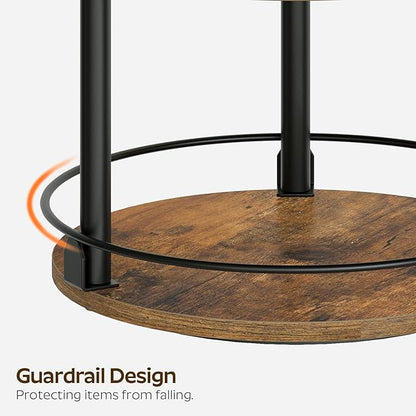 YATINEY 3-Tier Lazy Susan Organizer, Rotating Spice Rack, Spinning Organizer, Industrial Turntable Spice Rack Organizer for Cabinet, Kitchen Countertop, Pantry, Rustic Brown and Black SR23BR - Image 6