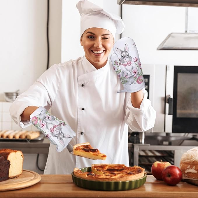 Patelai 12 Pieces Blank Sublimation Oven Mitts Set Include Blank Sublimation Heat Resistance Oven Gloves and Pot Holders for DIY Kitchen Dining Room Accessories