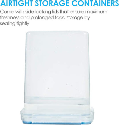 Vtopmart Large Food Storage Containers 5.2L / 175oz, 4 Pieces BPA Free Plastic Airtight Canisters for Flour, Sugar, Baking Supplies, Rice with Lids, 4 Measuring Cups and 24 Labels, Blue - Image 5