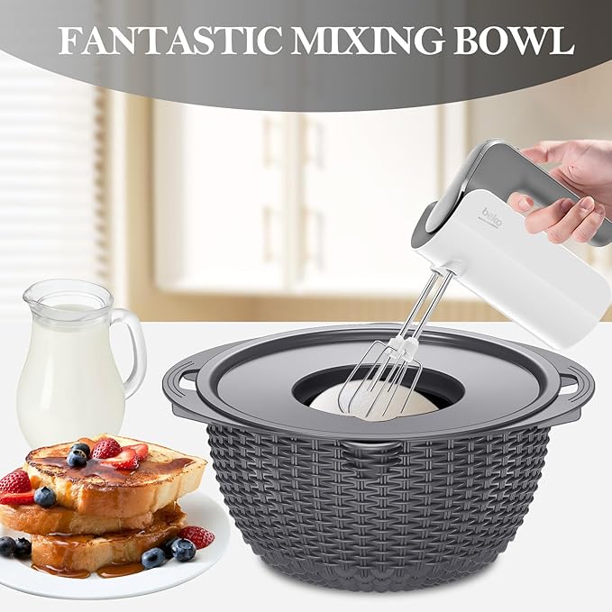 4-in-1 Colander with Bowl Set – Food Strainers and Colanders - Stainless Steel Rotatable Strainer for Fruits & Veggies – Pasta Strainer - Kitchen Essentials - Grey - Image 5