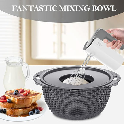 4-in-1 Colander with Bowl Set – Food Strainers and Colanders - Stainless Steel Rotatable Strainer for Fruits & Veggies – Pasta Strainer - Kitchen Essentials - Grey - Image 5