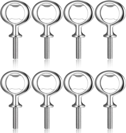 Metal Bottle Opener Kit 8 Pcs Stainless Blank Bottle Openers Inserts Hardware for Wedding Wine Party DIY Project Craft Flat Wood Turning (Silver, 8 Pieces)