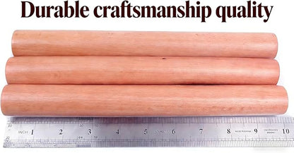 3-Pack 10-Inch Wooden Rolling Pins – Classic 1-Inch Diameter Baking Tools for Dough & Pastry - Image 9