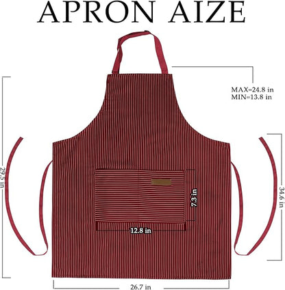 Taidven 2 Pack Apron - Unisex, Adjustable Bib Kitchen Apron, Cooking Apron, Aprons for Women Men with Pockets, Chef Aprons