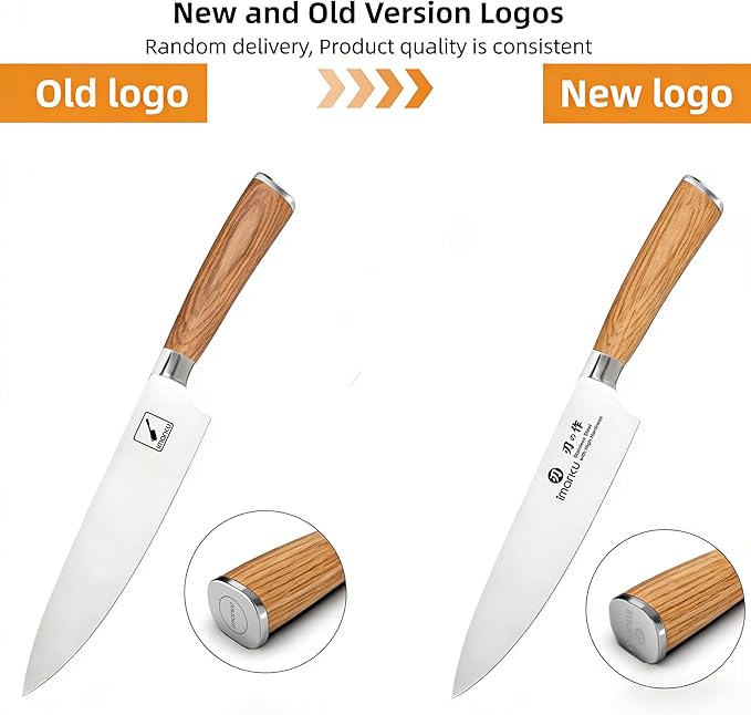 imarku Chef Knife - Pro Kitchen Knife 8 Inch Chef's Knives Japanese SUS440A Stainless Steel Sharp Paring Knife with Ergonomic Handle, Golden Handle, Birthday Gifts for Men and Women,Gyutou Knives - Image 2