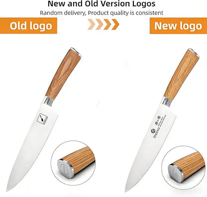 imarku Chef Knife - Pro Kitchen Knife 8 Inch Chef's Knives Japanese SUS440A Stainless Steel Sharp Paring Knife with Ergonomic Handle, Golden Handle, Birthday Gifts for Men and Women,Gyutou Knives - Image 2