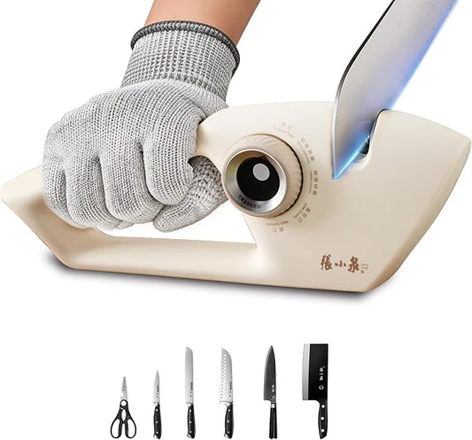 5 in 1 Knife Sharpener for Kitchen, 5-Stage with Tungsten Diamond Ceramic, for Straight & Serrated Knives and Scissors