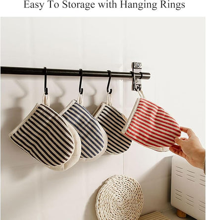 1 Pair Mini Oven Mitts,High Heat Resistant Oven Gloves,Kitchen Short Oven Mit with Hanging Loop for BBQ, Baking, Cooking and Grilling, (Khaki) - Image 9