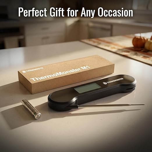 0.5 Sec Instant Read Meat Thermometer Digital with ±0.5℉ Precision, Food Thermometer for Cooking Kitchen Gadgets, Oven Grill Candy BBQ Essentials Accessories, Gifts for Him Dad Men Birthday, Black - Image 9