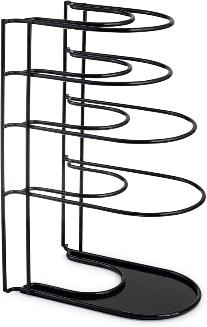 Cuisinel Heavy Duty Pots and Pans Organizer - Extra Large 5-Tier Rack - Holds Cast Iron Skillets, Dutch Oven - Durable Construction - Space Saving Kitchen Storage - No Assembly Required - Black 15.4" - Image 2