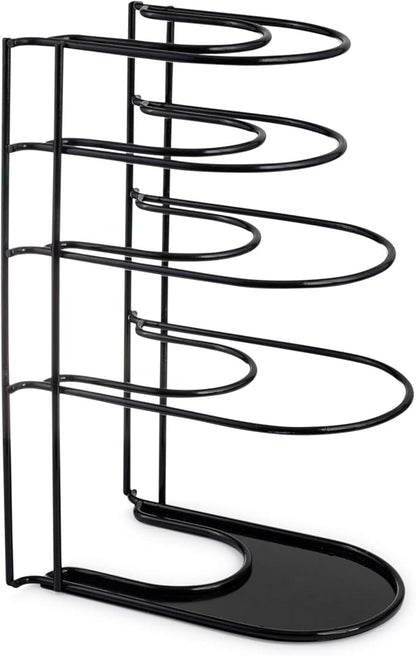 Cuisinel Heavy Duty Pots and Pans Organizer - Extra Large 5-Tier Rack - Holds Cast Iron Skillets, Dutch Oven - Durable Construction - Space Saving Kitchen Storage - No Assembly Required - Black 15.4" - Image 2