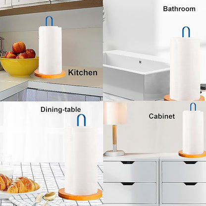 TONLEA Wooden Paper Towel Holder Countertop, Kitchen-Towel-Holder FreeStanding with Non-Slip Base for Bathroom - Image 6
