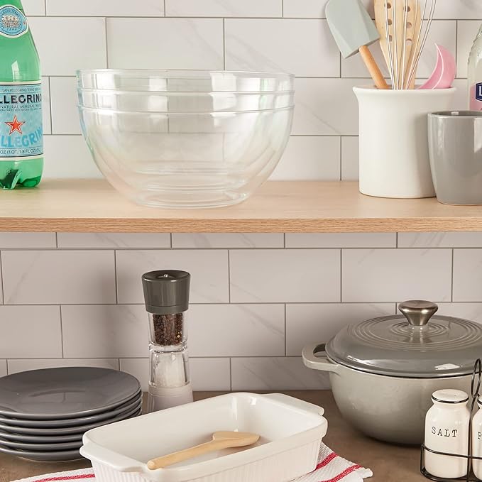 US Acrylic Vista Clear Plastic Salad and Serving 10-inch Bowls | set of 3 | Reusable, BPA-free, Made in the USA | 135 oz. capacity - Image 4