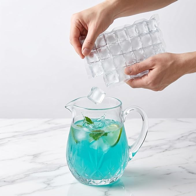 Disposable Ice Bags 100Packs, Self-Seal Mini Ice Cube Trays for Freezer, Refreezable Ice Cubes & Nugget Ice Mold, Reusable Ice Bags with Funnel for Cocktail Wine Food