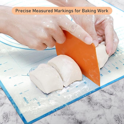 Silicone Baking Mat with Measurements, Pastry Mat for Rolling Dough, Fondant Mat Sheet for Pizza and Cookies, Pie Crust, Oven Liner, Counter Mat, 24''(W)32''(L) Blue - Image 5