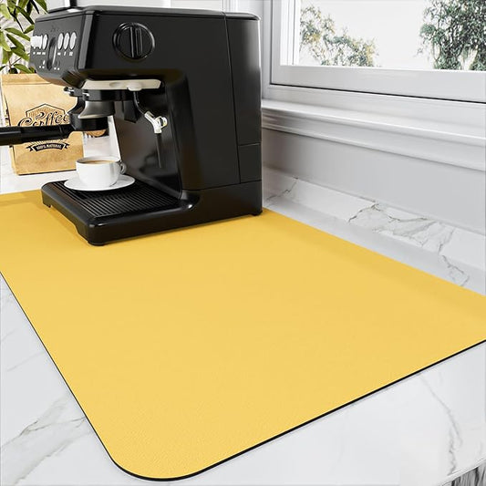 HotLive Coffee Mat - Absorbent Hide Stain Rubber Backed Dish Drying Mat for Kitchen Counter - Bar Mats for Countertops Accessories Fit Under Coffee Maker Espresso Machine by HotLive