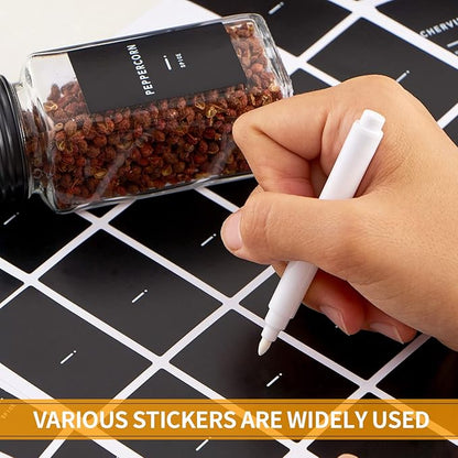 Skiileor 25 Pcs Spice Jars with Label- Glass Spice Jars with Black Metal Caps,Shaker Lids, Funnel, Chalk Pen, 4oz Seasoning Containers Bottles for Spice Rack, Cabinet, Drawer - Image 3
