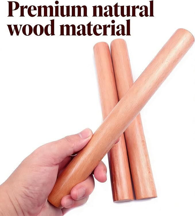 3-Pack 10-Inch Wooden Rolling Pins – Classic 1-Inch Diameter Baking Tools for Dough & Pastry - Image 7