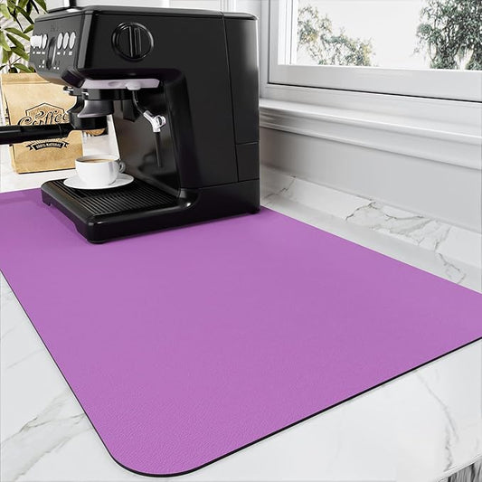 HotLive Coffee Mat - Absorbent Hide Stain Rubber Backed Dish Drying Mat for Kitchen Counter - Bar Mats for Countertops Accessories Fit Under Coffee Maker Espresso Machine by HotLive