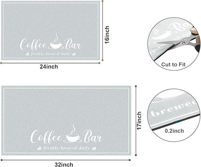 CooRug Absorbent Coffee Mat, Fashion Dish Drying Mat for Kitchen Counter Coffee Bar Accessories Espresso Machine Dish Rack 17" x 32" Light Grey - Image 6