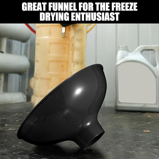 Vesici 2 Pack Extra Large Wide Mouth Funnel Black 2.5" x 10" Multi Purpose Filling Funnel Plastic Reusable for Water Softener Resin Tanks Carbon Media Jar Filling Use