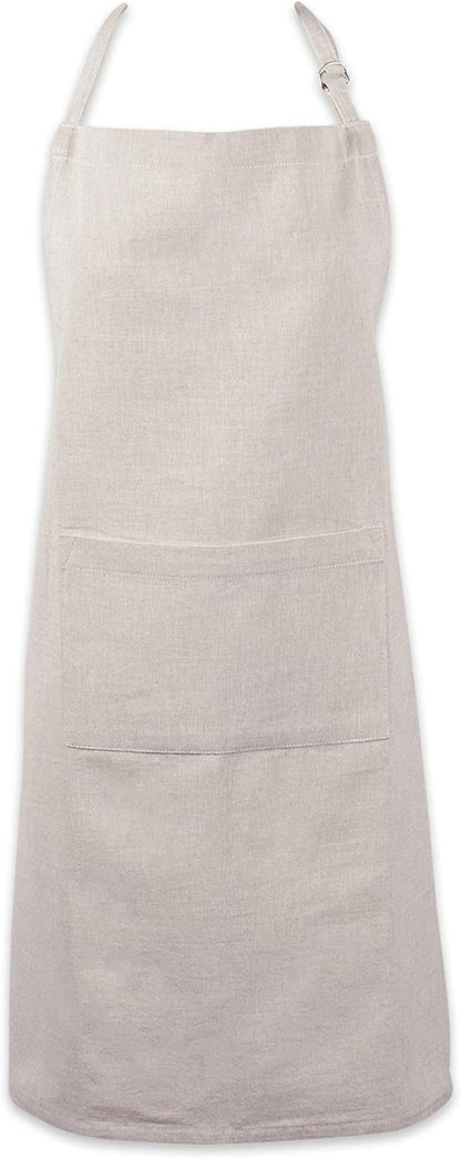 DII 100% Cotton Solid Chambray Kitchen Set, Chef Apron, Natural, 1 Piece