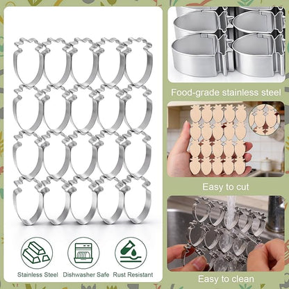 AIERSA Mini Carrot Cookie Cutter,Small Easter Cookie Cutters,1.2 Inch Tiny Carrot Shaped Cracker Cutter,20 Cavity Metal Stainless Steel Easter Cracker Cutters