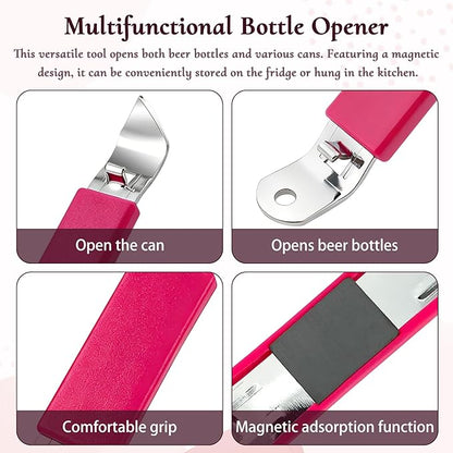 KTOJOY 3 PCS Magnetic Bottle Openers, Stainless Steel Small Can Tapper, Can Openers Classic Beer Opener with Magnet for Camping and Traveling
