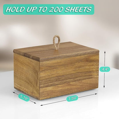 Bivvclaz Dryer Sheet Holder, Acacia Wood Laundry Sheets Container, Laundry Room Organization and Storage for Farmhouse Laundry Room Decor and Accessories, Fabric Sheet Holder
