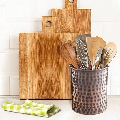 Monarch Abode Kitchen Utensil Holder – Hand Hammered Metal Antique Copper Utensil Holder, Decorative Utensil Crock for Kitchen Counter, Cooking Tool and Spatula Holder for Countertop, Caddy Organizer - Image 6