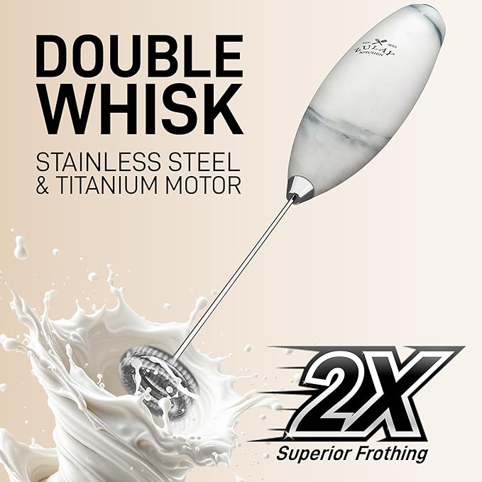 Zulay Kitchen Whisk Milk Frother with 4 Duracell Batteries - Powerful Handheld Foam Maker for Coffee, Lattes, Matcha, Hot Chocolate & Cappuccinos - Whip Creamy Froth in Seconds - Image 4